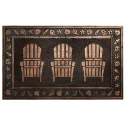 Promo 😉 RugSmith Black & Gold Molded Adirondack Chair Rubber Doormat 😍
