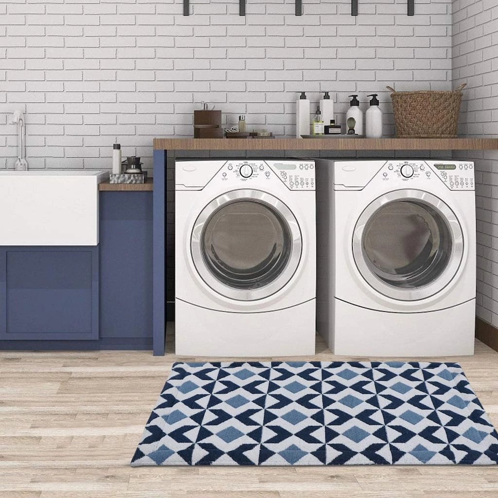 Budget ๐งจ RugSmith Blue Machine Woven Ama Anti-Fatigue Kitchen Mat ๐ - Image 4