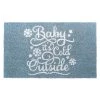 Outlet ❤️ RugSmith Sky Blue Holiday Baby It's Cold Outside Machine Tufted Doormat ✔️