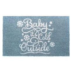 Outlet ❤️ RugSmith Sky Blue Holiday Baby It's Cold Outside Machine Tufted Doormat ✔️