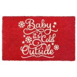 Best deal 😉 RugSmith Red Machine Tufted Baby It's Cold Outside Coir Doormat 🔔