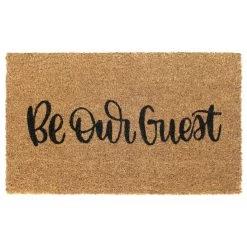 Cheap 😀 RugSmith Black Be Our Guest Machine Tufted Doormat 🔔