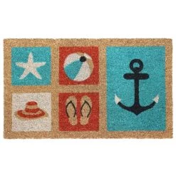 Outlet 🎉 RugSmith Multicolor Beach Machine Tufted Doormat 🛒