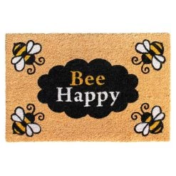 Promo 👍 RugSmith Natural Bee Happy Machine Tufted Doormat 👍