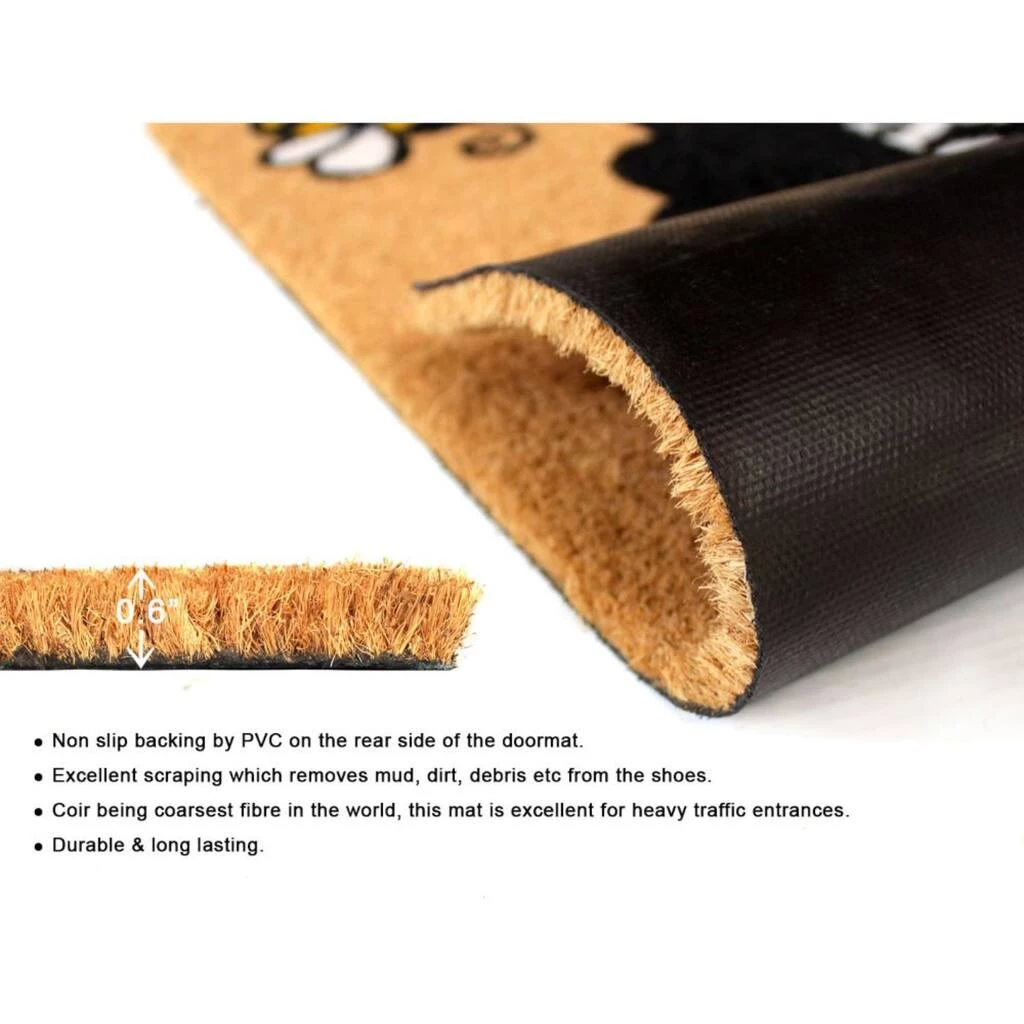 Promo 👍 RugSmith Natural Bee Happy Machine Tufted Doormat 👍 - Image 4