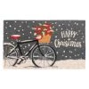 Best deal 👏 RugSmith Gray Happy 🎄 Christmas Holiday Bicycle Machine Tufted Doormat 😉