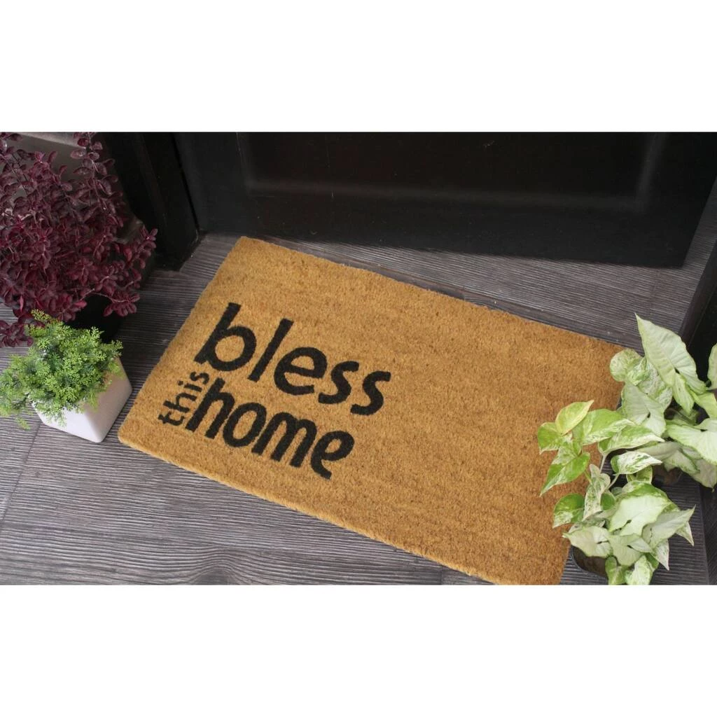 Promo 😉 RugSmith Black Bless This Home Machine Tufted Doormat 👍 - Image 2