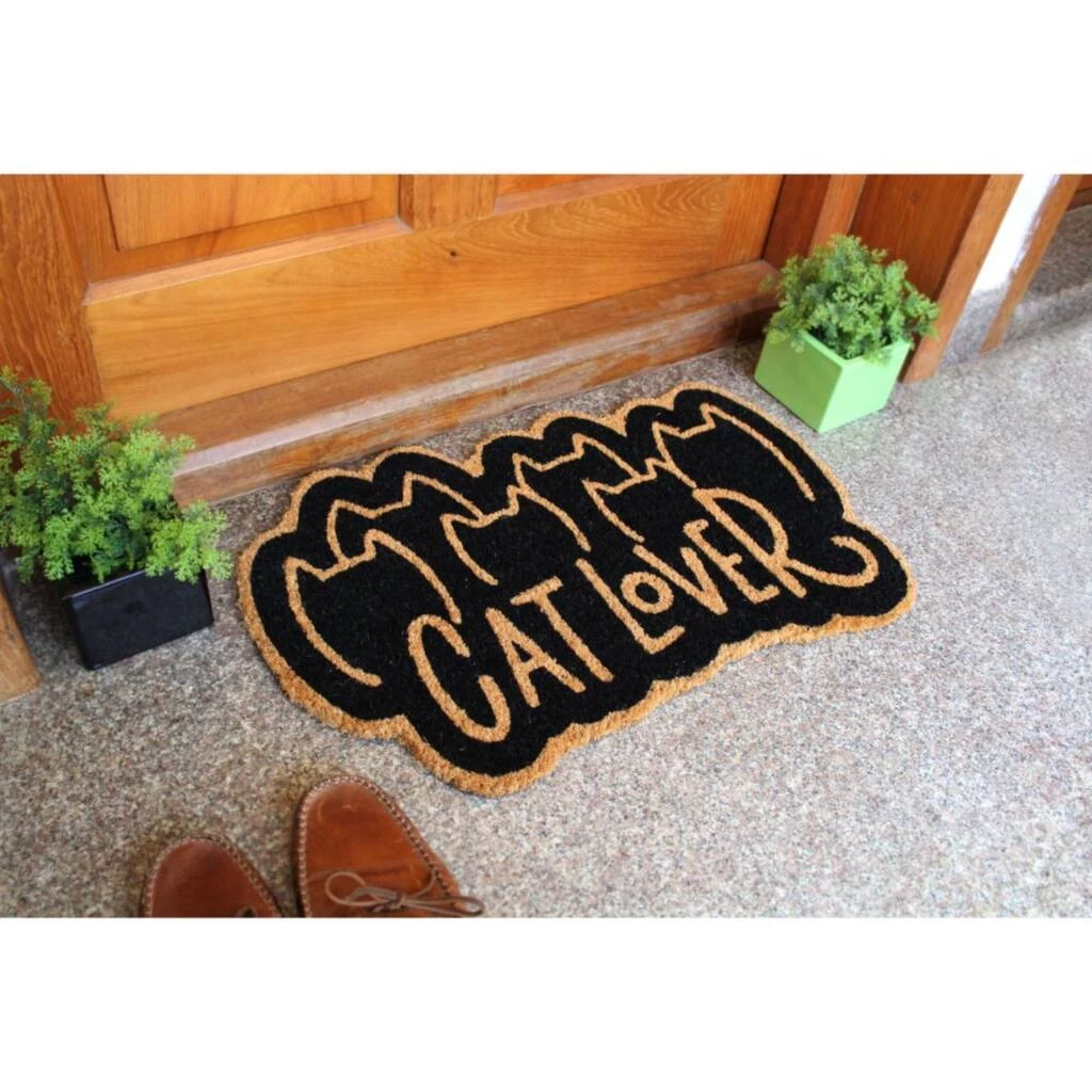 Brand new ✔️ RugSmith Black Cat Lover Machine Tufted Coir Doormat 🔥 - Image 2