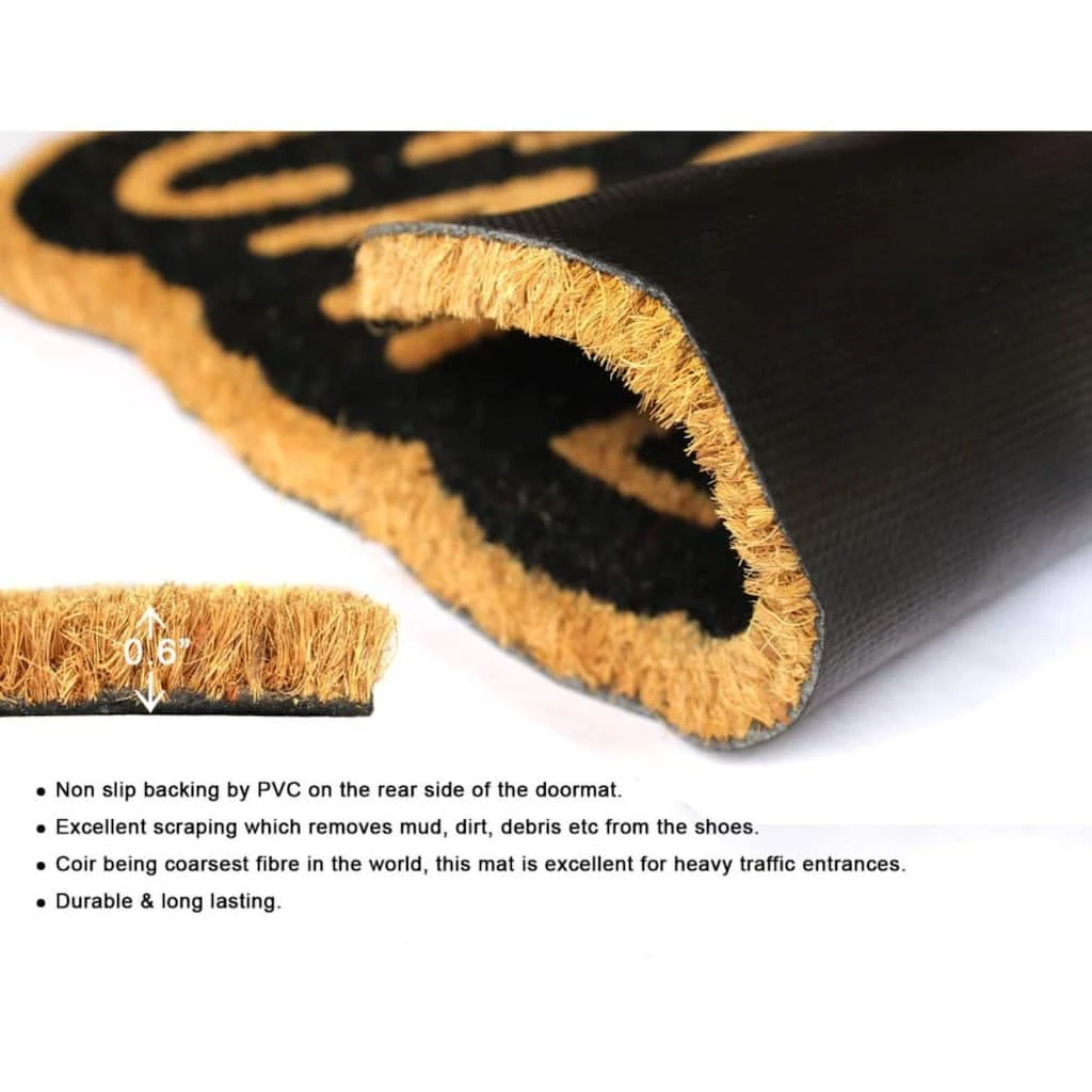 Brand new ✔️ RugSmith Black Cat Lover Machine Tufted Coir Doormat 🔥 - Image 4