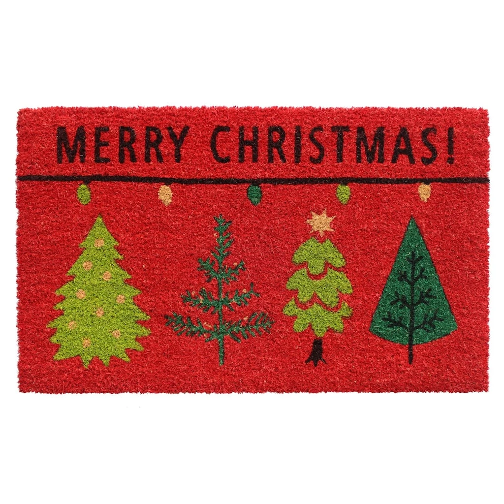 Best deal 🌟 RugSmith Multi Machine Tufted 🎅 Christmas Tree Merry 🎅 Christmas Doormat ✔️