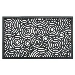 Deals ๐คฉ RugSmith Black Molded Circle Patterns Rubber Doormat ๐