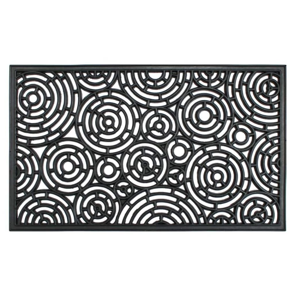 Deals 🤩 RugSmith Black Molded Circle Patterns Rubber Doormat 👍