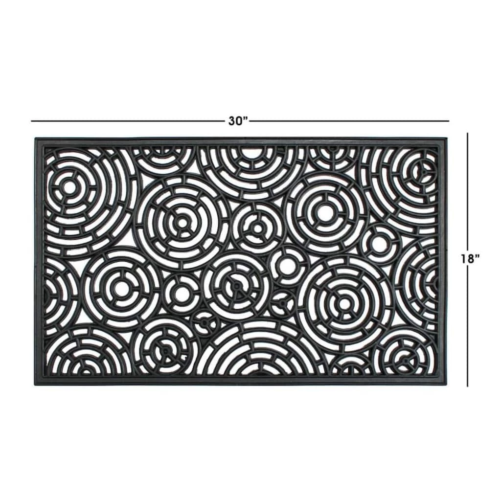 Deals 🤩 RugSmith Black Molded Circle Patterns Rubber Doormat 👍 - Image 3