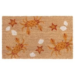 Budget ❤️ RugSmith White & Orange Crabs Machine Tufted Doormat 😉