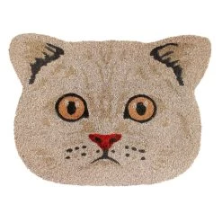 Budget 🎉 RugSmith Natural Cute Cat Face Machine Tufted Doormat 🔥