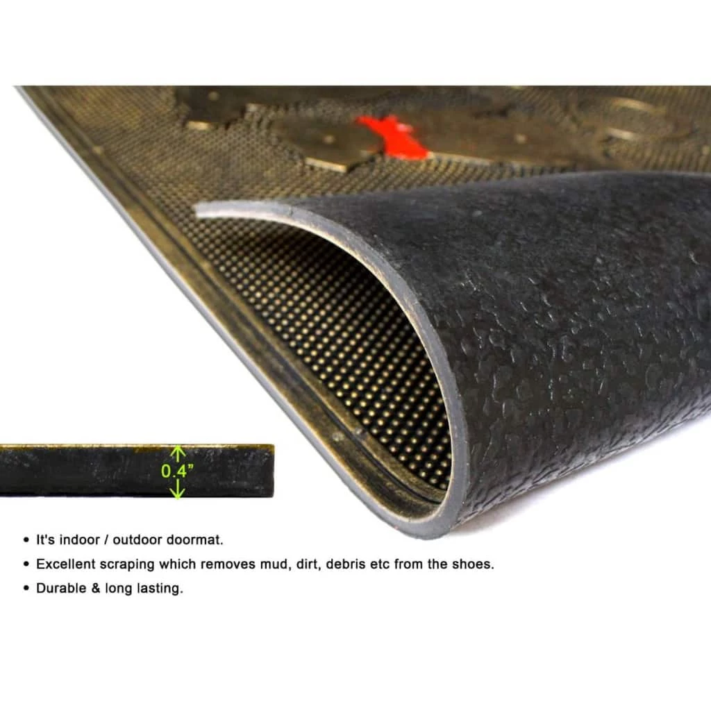 New ๐ฅ RugSmith Black and Gold Molded ๐ฆฎ Dog Welcome Rubber Doormat โ - Image 4