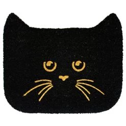 Brand new 🎉 RugSmith Black Machine Tufted Glitter Shaped Cat Doormat 💯