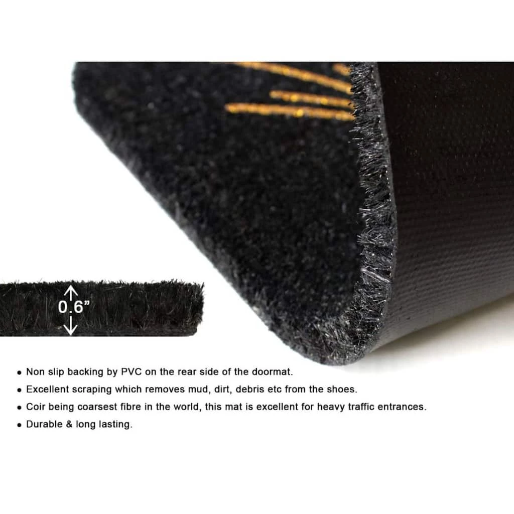 Brand new 🎉 RugSmith Black Machine Tufted Glitter Shaped Cat Doormat 💯 - Image 4