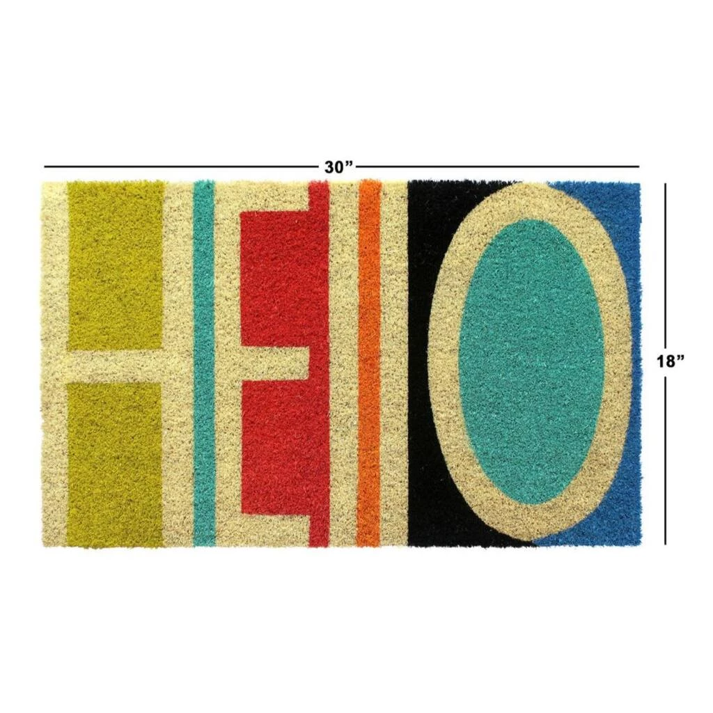 Discount 🥰 RugSmith Bleached Hello Abstract Machine Tufted Coir Doormat ⌛ - Image 3