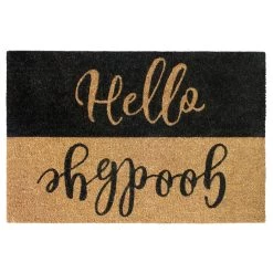 Coupon 👍 RugSmith Black Hello Goodbye Reverse Machine Tufted Doormat 🌟