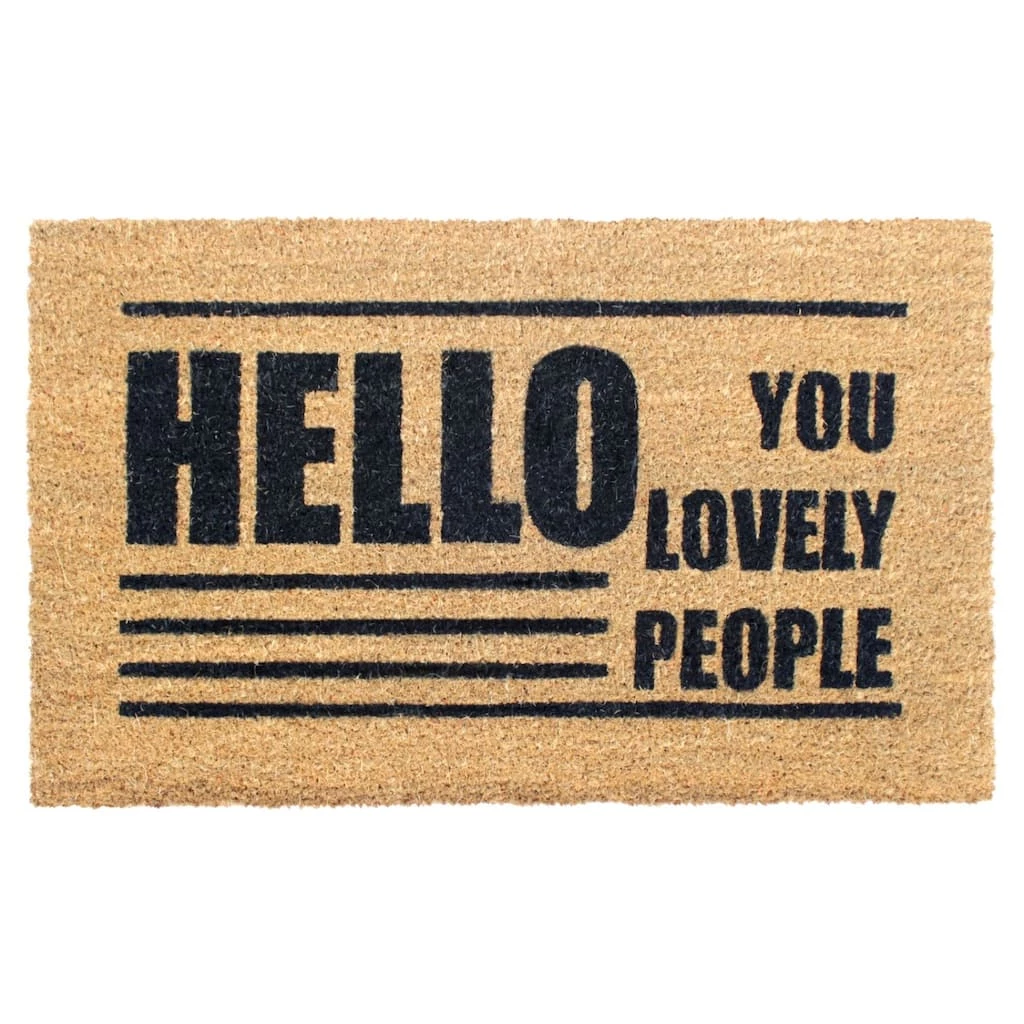 Outlet ๐ RugSmith Black Hello You Lovely People Machine Tufted Doormat ๐