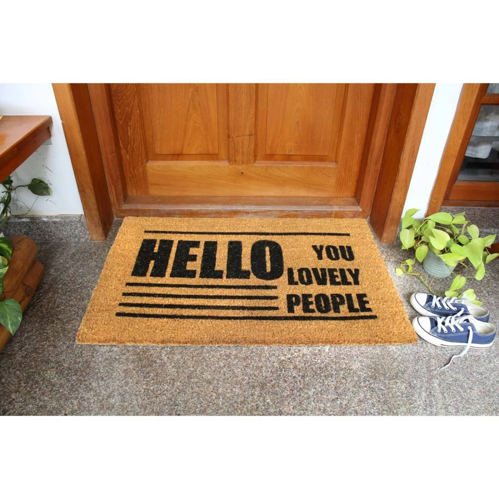 Outlet ๐ RugSmith Black Hello You Lovely People Machine Tufted Doormat ๐ - Image 2
