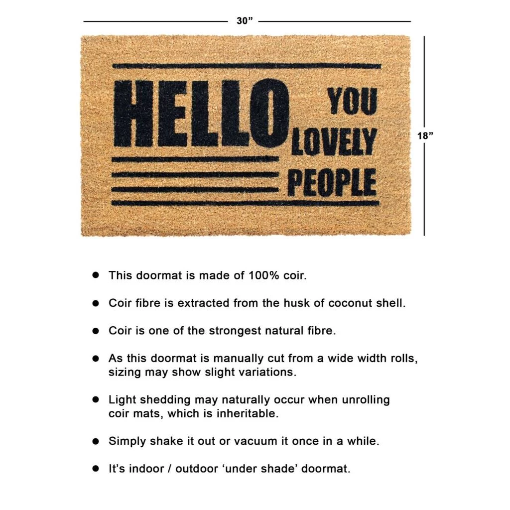 Outlet ๐ RugSmith Black Hello You Lovely People Machine Tufted Doormat ๐ - Image 3