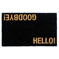 Flash Sale 🎉 RugSmith Black Hello/Goodbye Machine Tufted Coir Doormat 💯