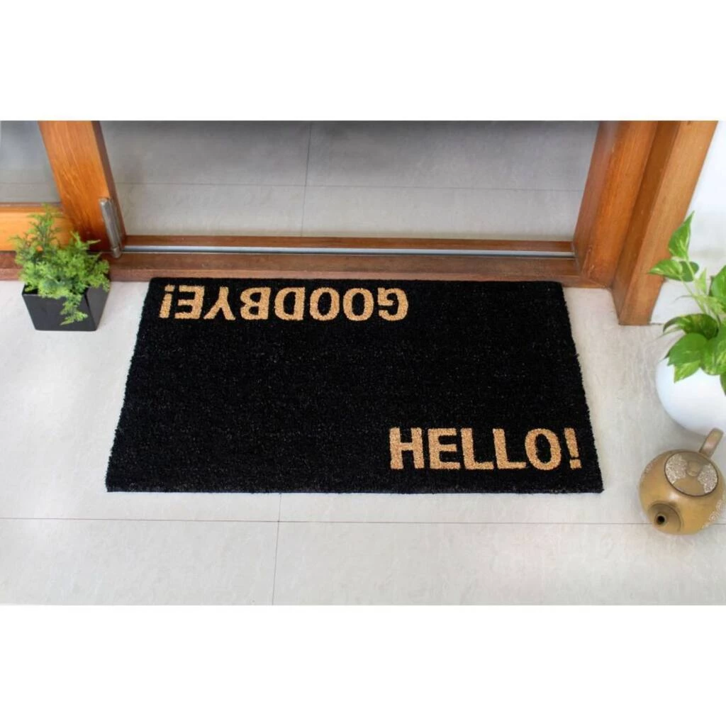 Flash Sale 🎉 RugSmith Black Hello/Goodbye Machine Tufted Coir Doormat 💯 - Image 2