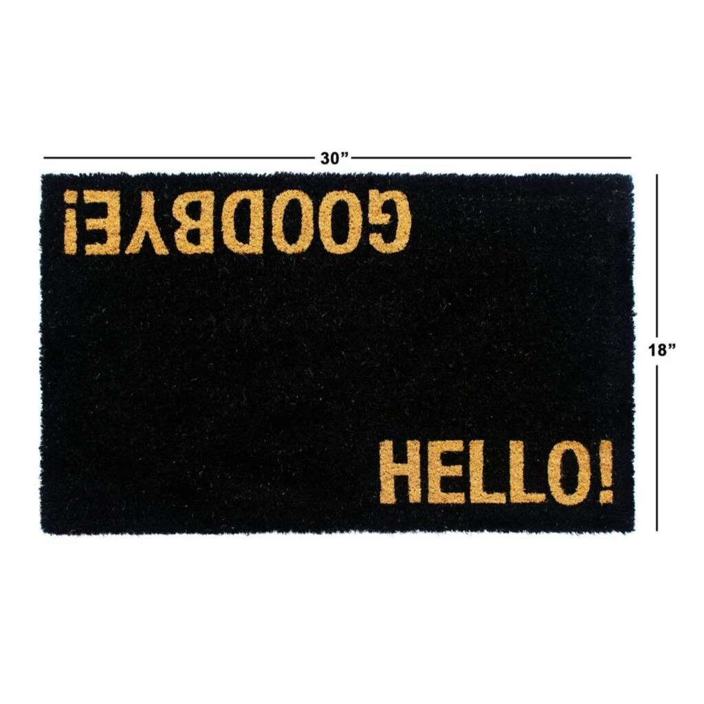 Flash Sale 🎉 RugSmith Black Hello/Goodbye Machine Tufted Coir Doormat 💯 - Image 3