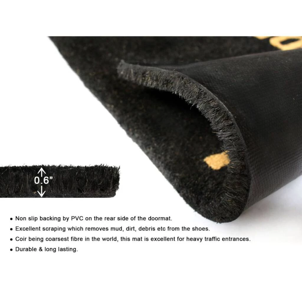 Flash Sale 🎉 RugSmith Black Hello/Goodbye Machine Tufted Coir Doormat 💯 - Image 4