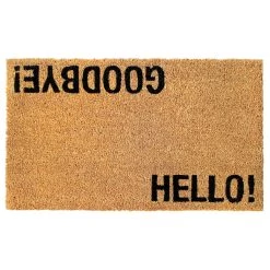 New 🌟 RugSmith Natural Hello/Goodbye Machine Tufted Coir Doormat 🤩