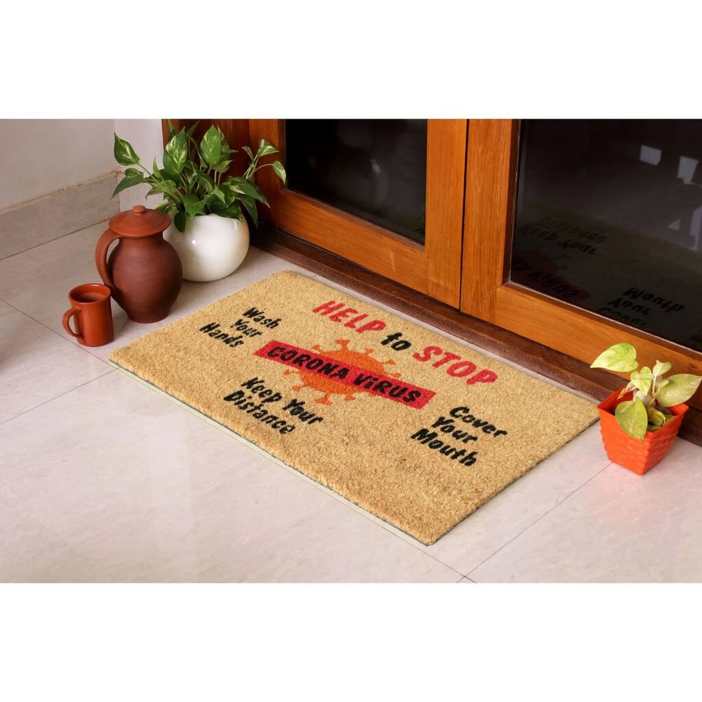 Outlet 🎁 RugSmith Multicolor Help to Stop Corona Virus Machine Tufted Doormat 🎁 - Image 2