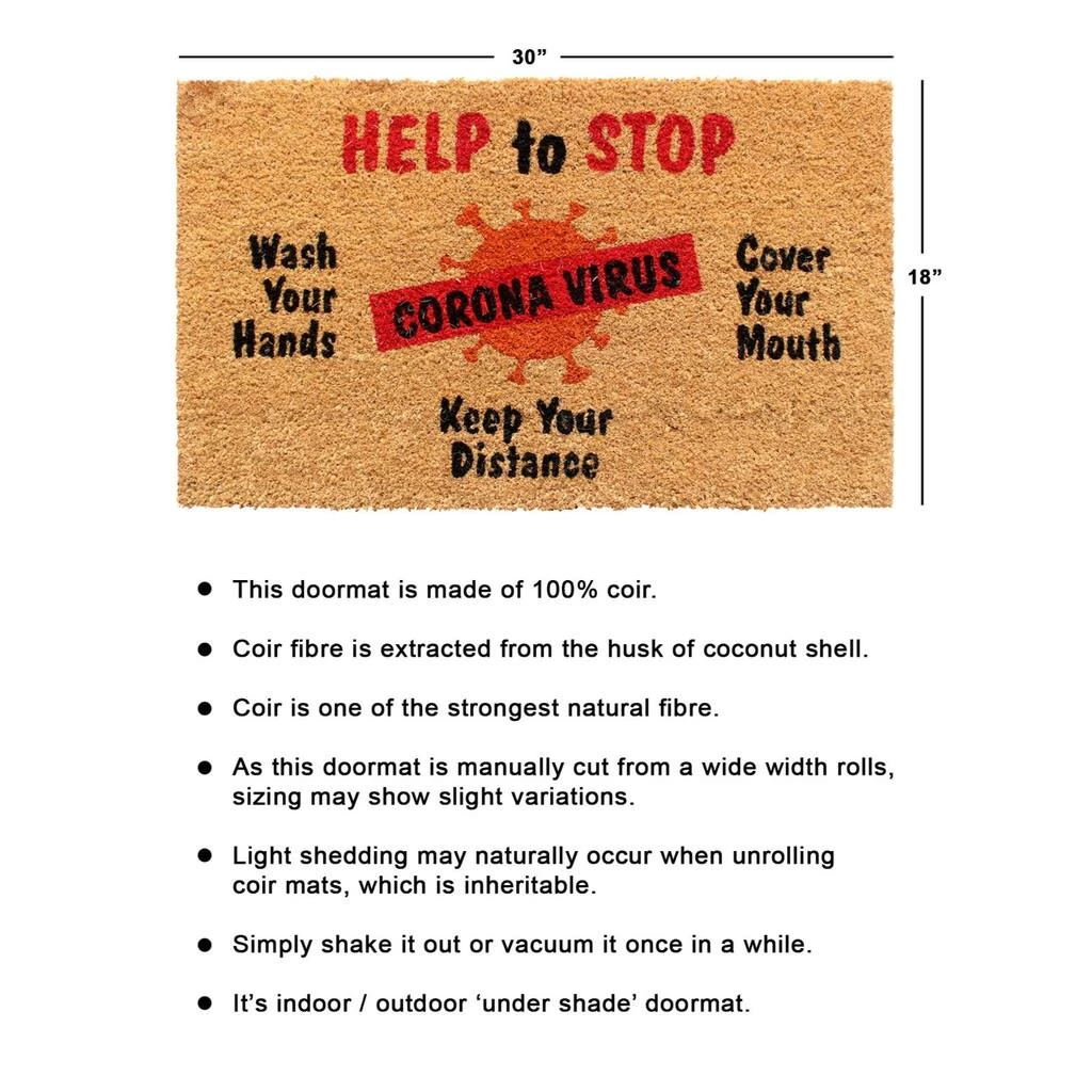 Outlet 🎁 RugSmith Multicolor Help to Stop Corona Virus Machine Tufted Doormat 🎁 - Image 3