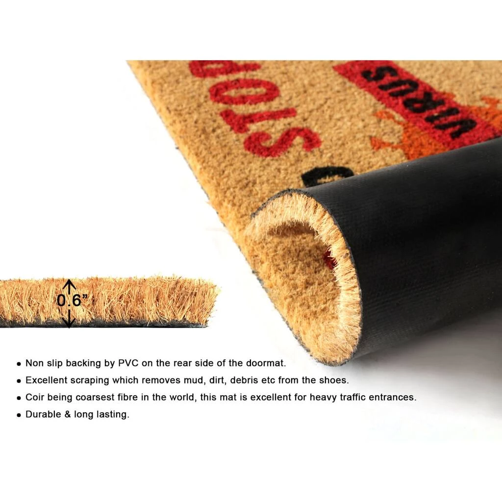 Outlet 🎁 RugSmith Multicolor Help to Stop Corona Virus Machine Tufted Doormat 🎁 - Image 4