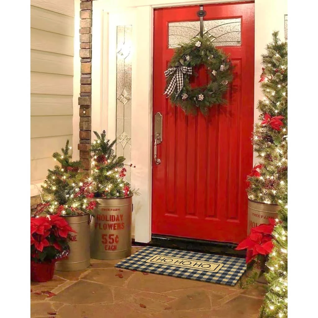 Best deal 👏 RugSmith Black Ho Ho Ho Plaid Machine Tufted Doormat 🌟 - Image 2