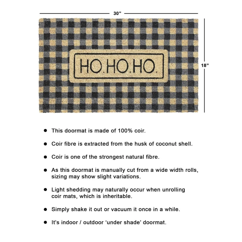 Best deal 👏 RugSmith Black Ho Ho Ho Plaid Machine Tufted Doormat 🌟 - Image 3
