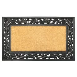 Cheapest 👍 RugSmith Natural & Black Holly Trellis Molded Rubber & Coir Doormat 🥰