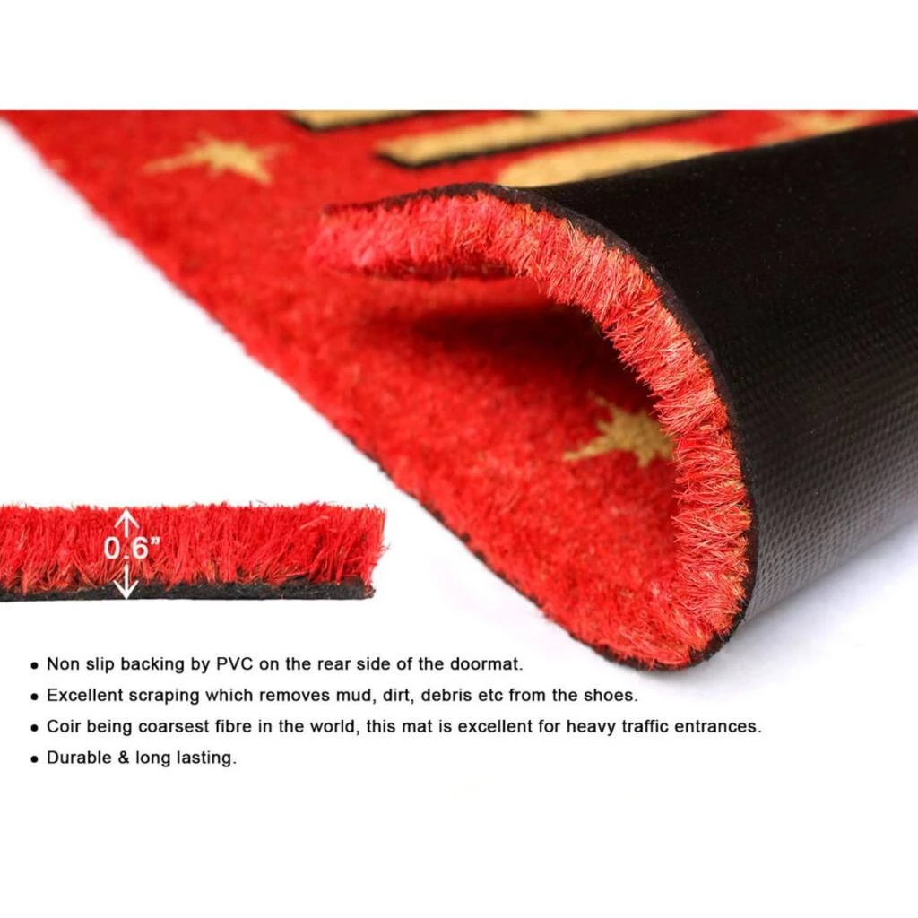 Cheapest ๐ฏ RugSmith Red Home Stars Machine Tufted Coir Doormat ๐ฏ - Image 4