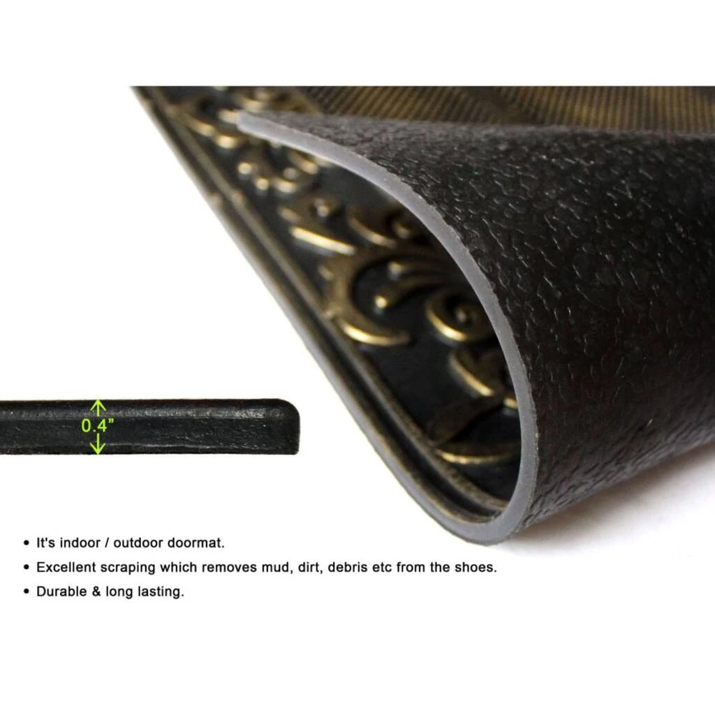 Best deal 🎁 RugSmith Black & Gold Home Sweet Home Key Molded Rubber Doormat 🔔 - Image 4