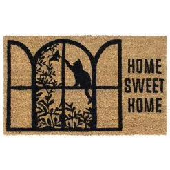 Discount 🔥 RugSmith Black Home Sweet Home with Cat Machine Tufted Doormat ✨