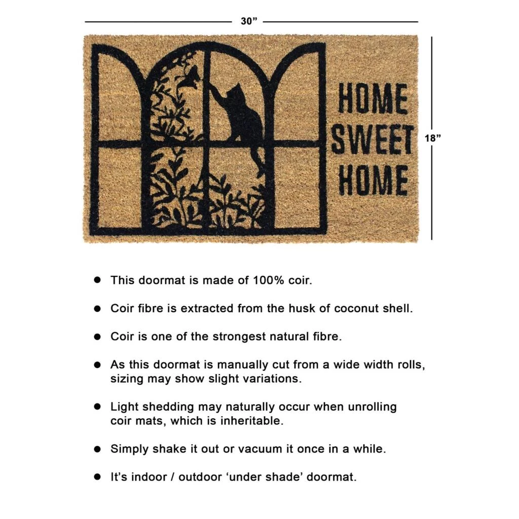 Discount ๐ฅ RugSmith Black Home Sweet Home with Cat Machine Tufted Doormat โจ - Image 3