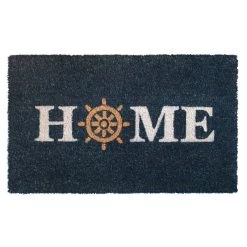 New 🎉 RugSmith Blue & White Home with Helm Machine Tufted Doormat 😉