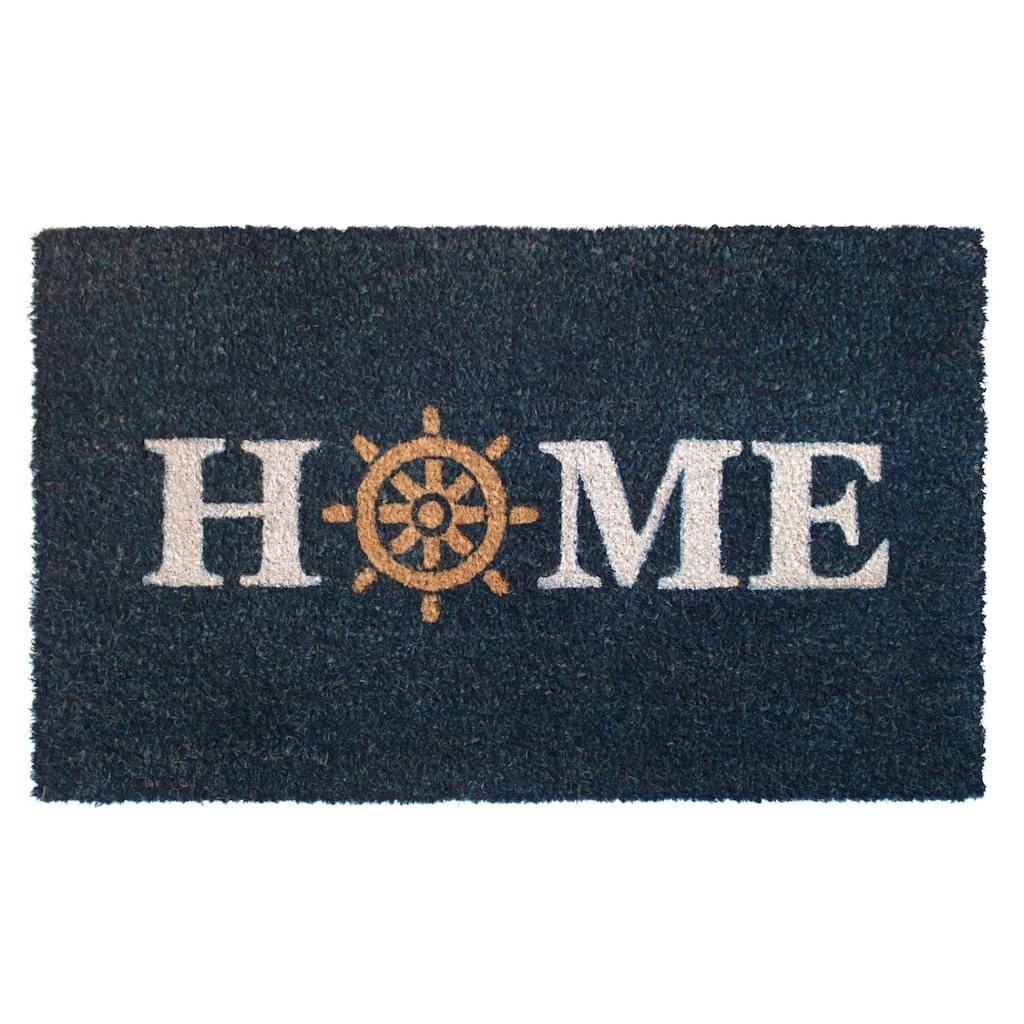 New 🎉 RugSmith Blue & White Home with Helm Machine Tufted Doormat 😉