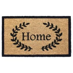 Flash Sale ✨ RugSmith Black Home with Leaves Machine Tufted Doormat ⌛