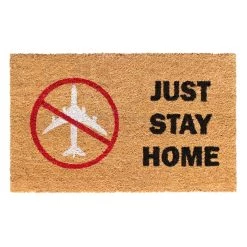 Discount 👍 RugSmith Multicolor Just Stay Home Machine Tufted Doormat 😉