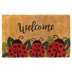 Hot Sale ✨ RugSmith Red Printed Ladybug Handloom Woven Coir Doormat 😉