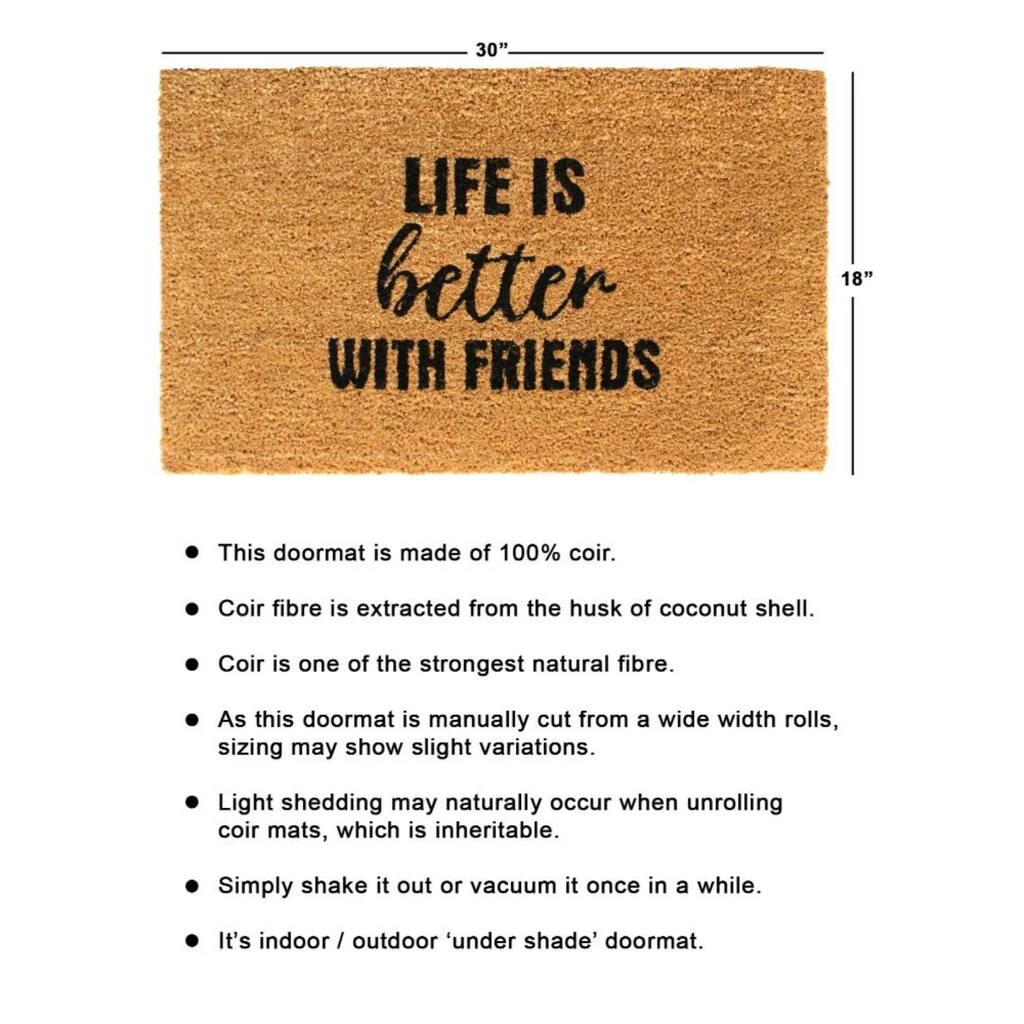 Best deal ๐ RugSmith Natural Machine Tufted Life Is Better With Friends, 18" x 30" ๐ฏ - Image 3