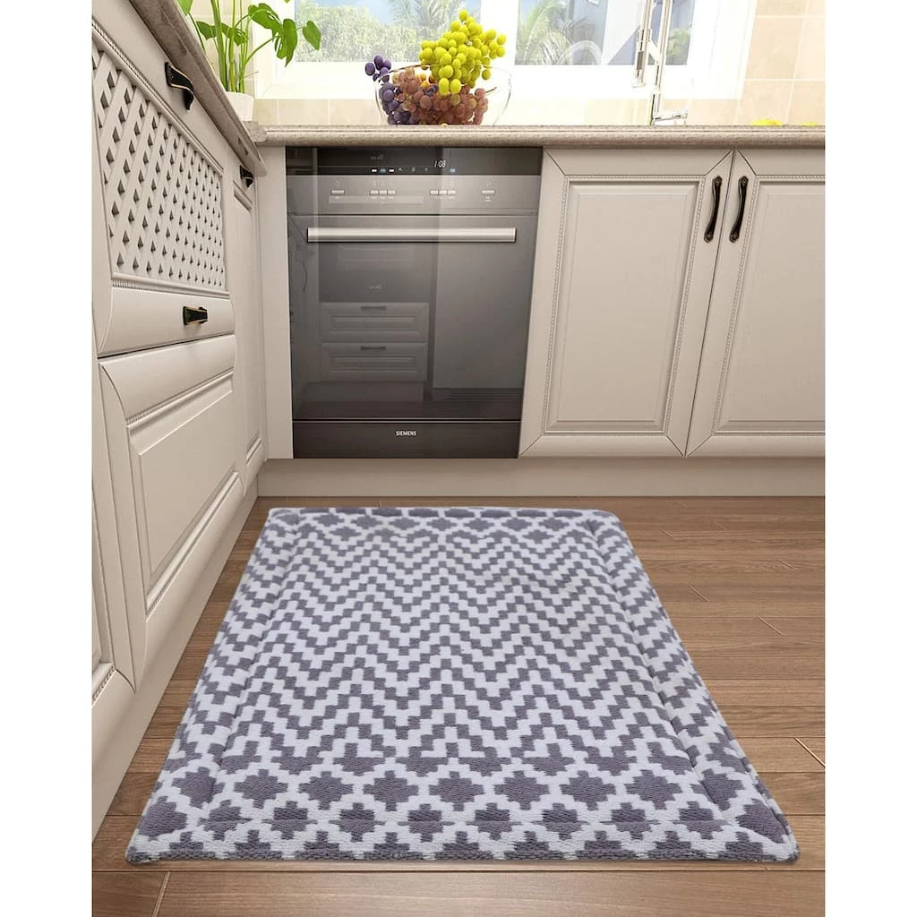 Flash Sale ๐ RugSmith Gray Machine Woven Anti-Fatigue Lobo Kitchen Mat, 20" x 36" ๐ - Image 4