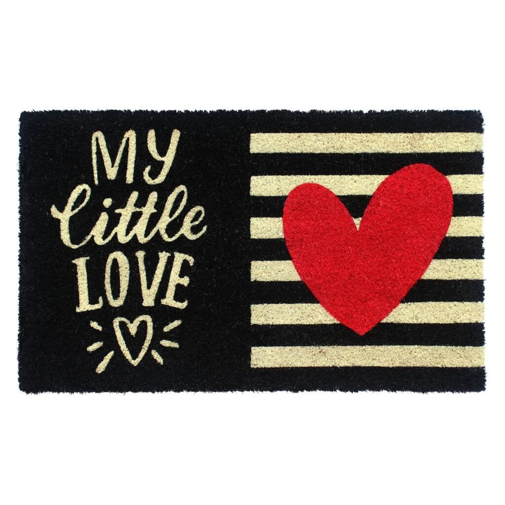 Promo 🛒 RugSmith Black & Red My Little Love Machine Tufted Coir Doormat 🛒